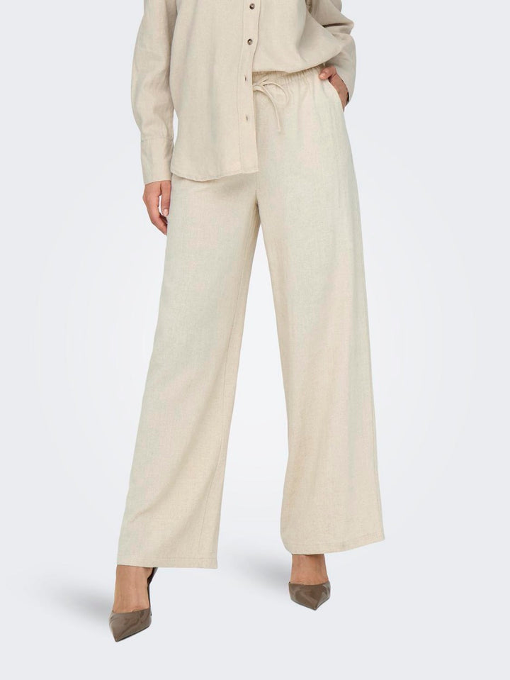 Jdysay Linen Hw Wide Pant Wvn Noos - Zand