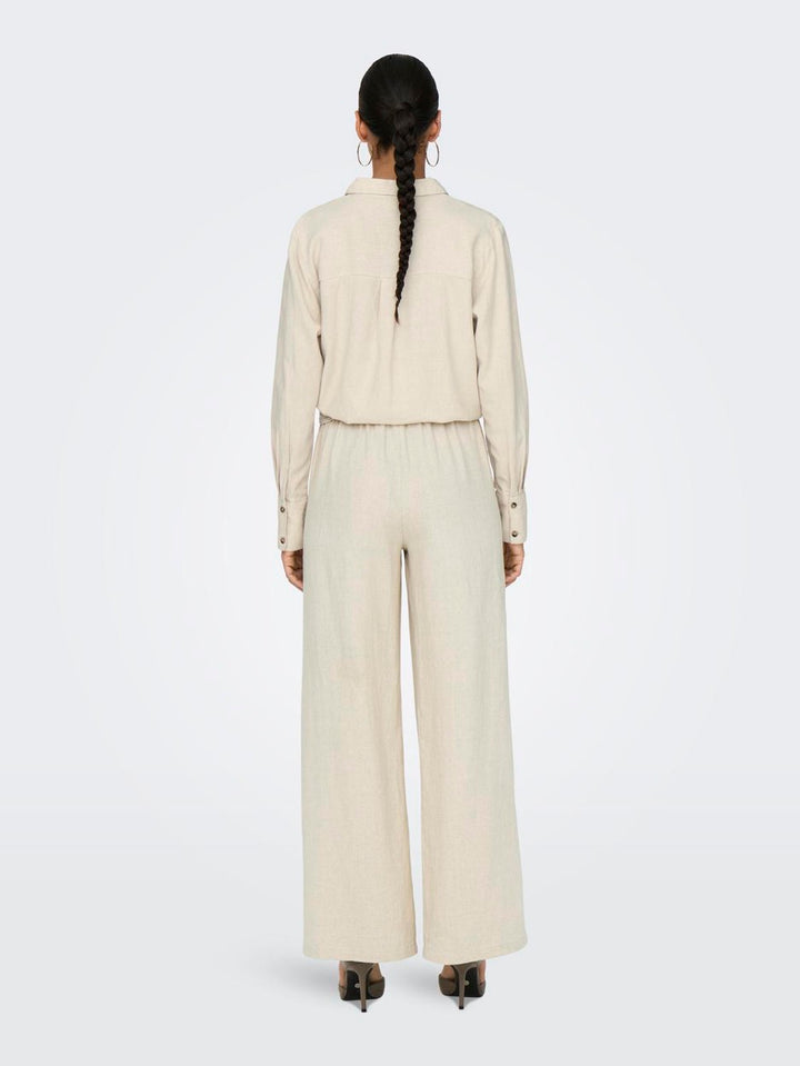 Jdysay Linen Hw Wide Pant Wvn Noos - Zand