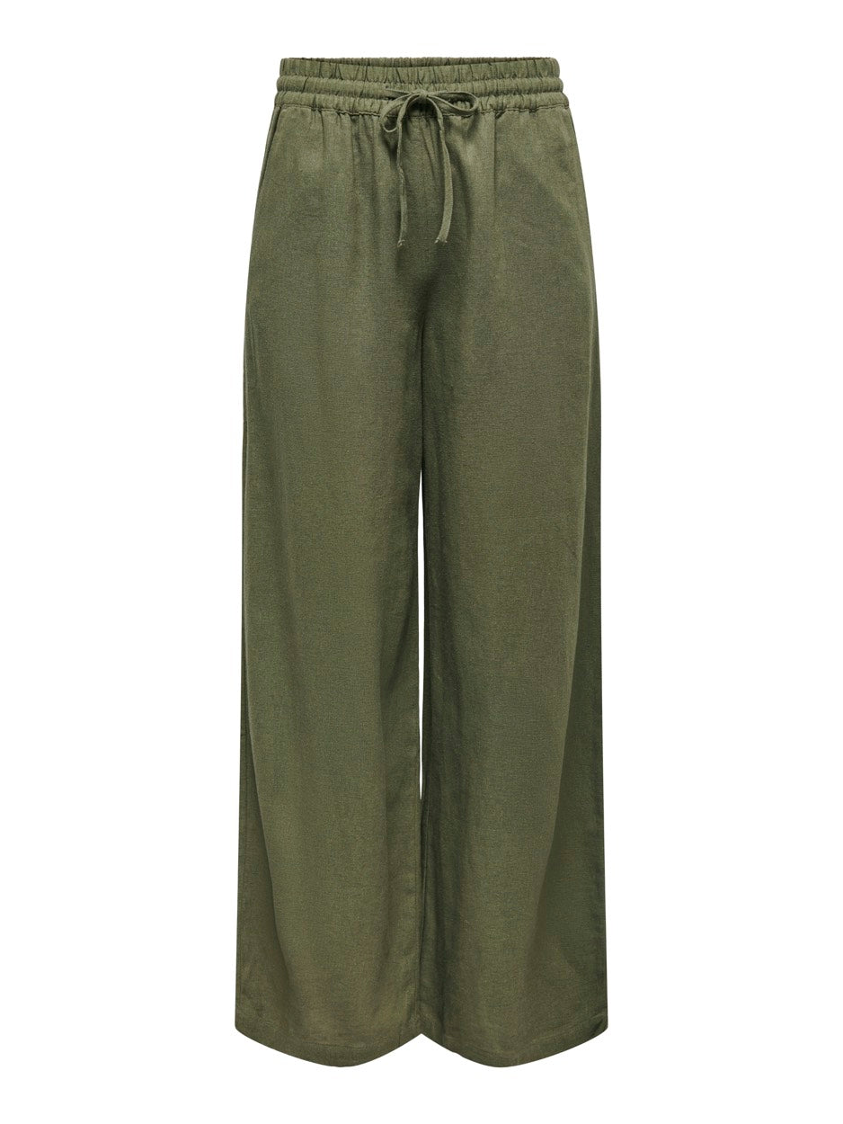 Jdysay Linen Hw Wide Pant Wvn Noos - Army