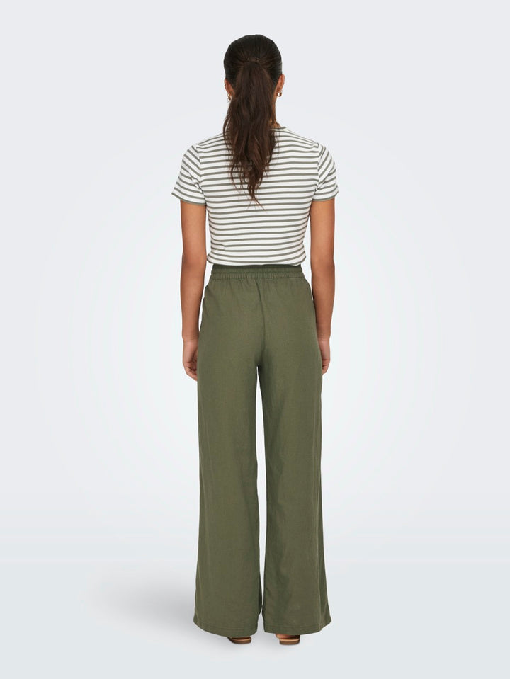 Jdysay Linen Hw Wide Pant Wvn Noos - Army