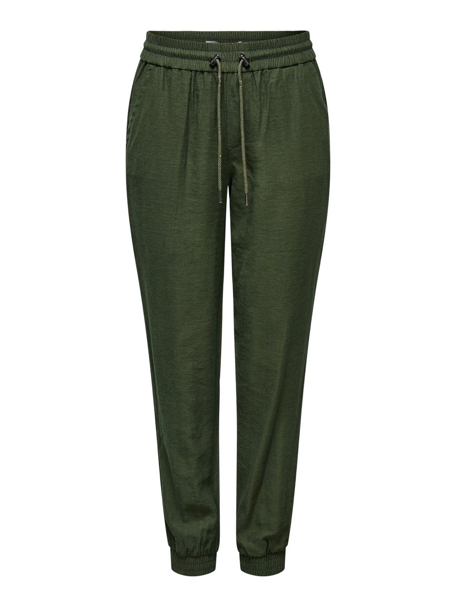 Onlkelda-emery Mw Pull-up Pants Pnt - Donkergroen