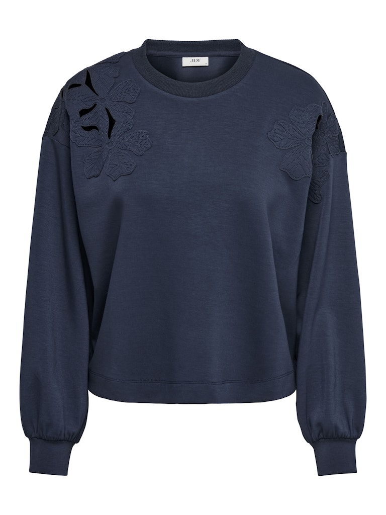 Jdyaura L/s Shoulder Detail Sweat Jrs - Navy
