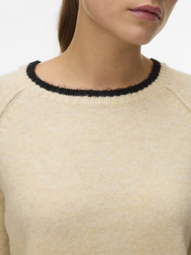 Vmaquarius Ls O-neck Raglan Pullover Bf - Ecru