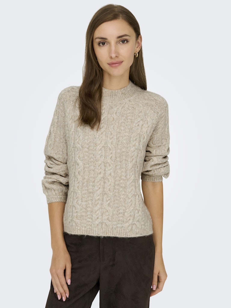 Jdysilja L/s Hn Cable Pullover Knt - Beige