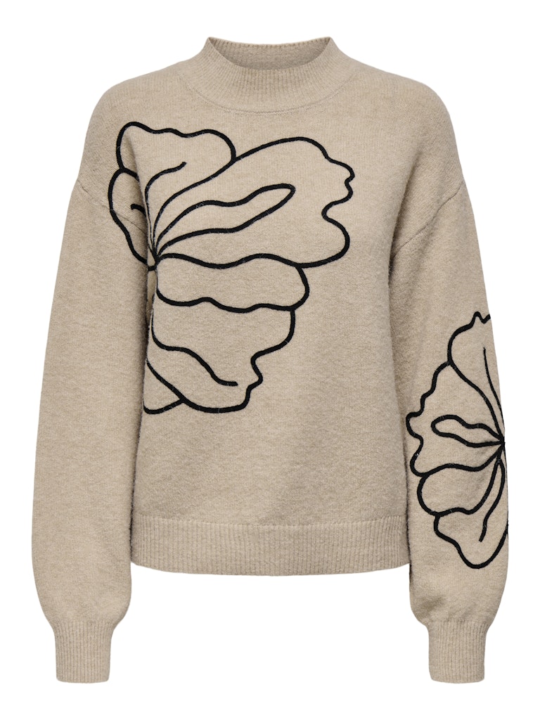 Jdyjella L/s Flower Pullover Knt Noos - Zand Dessin