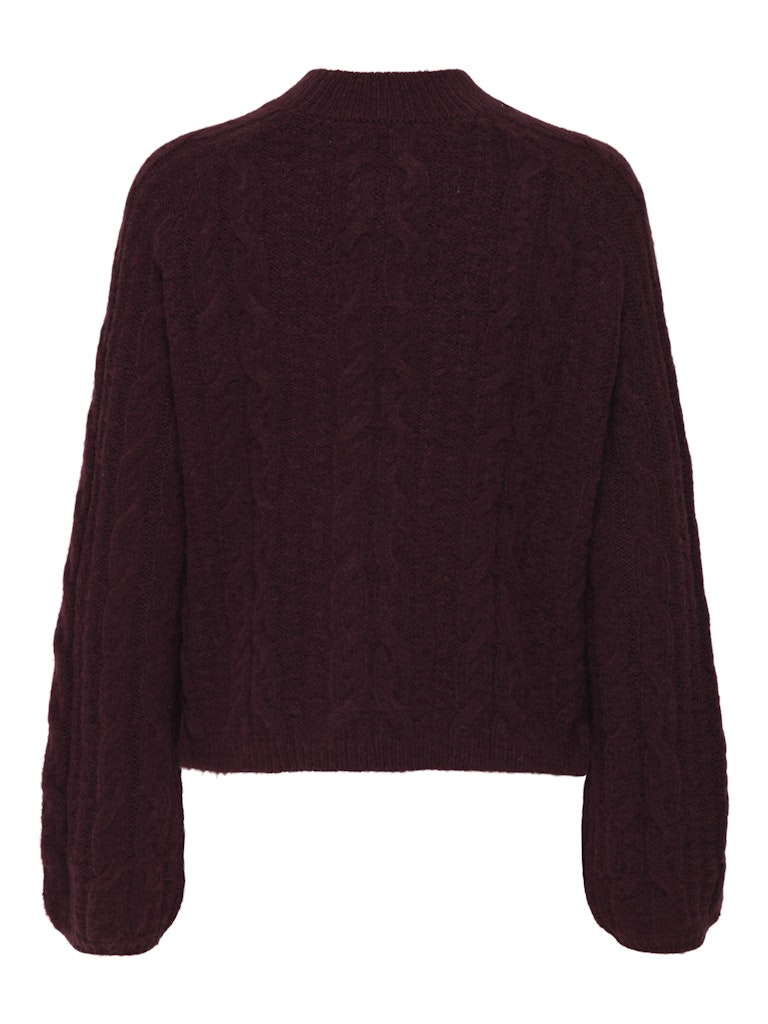 Jdysilja L/s Hn Cable Pullover Knt - Bordeaux