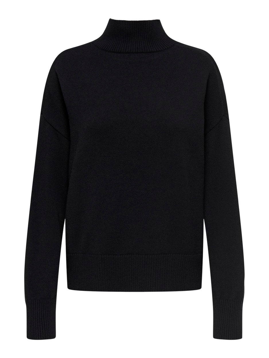 Onlbari L/s Highneck Knt - Zwart