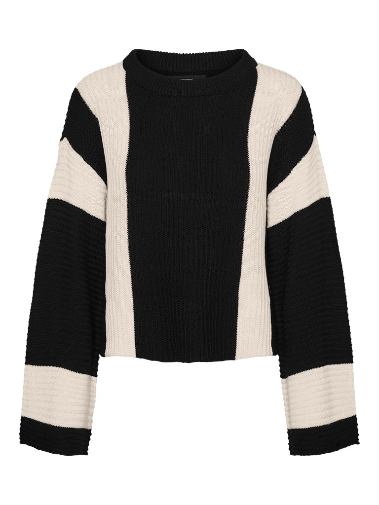 Vmgigi Ls O-neck Pullover Lcs Rep - Zwart Dessin