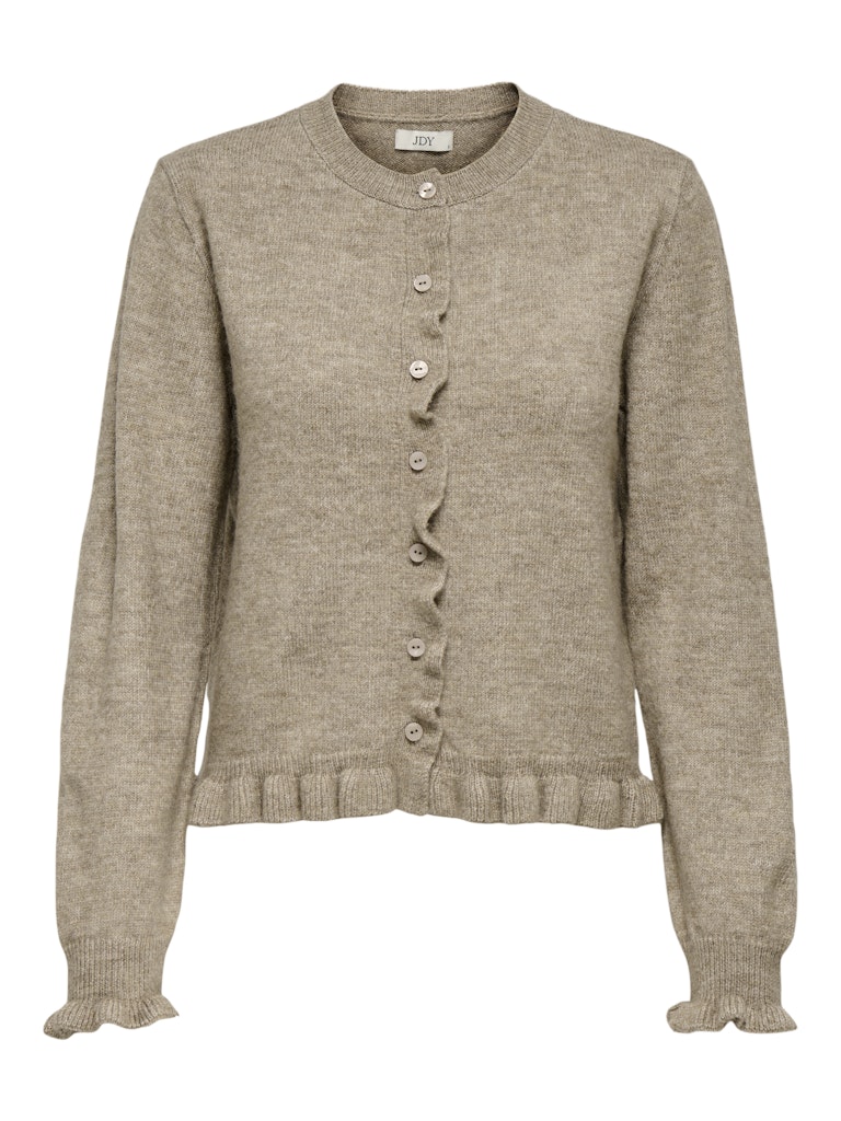 Jdyletty L/s On Frill Cardigan Knt Noos - Licht Bruin