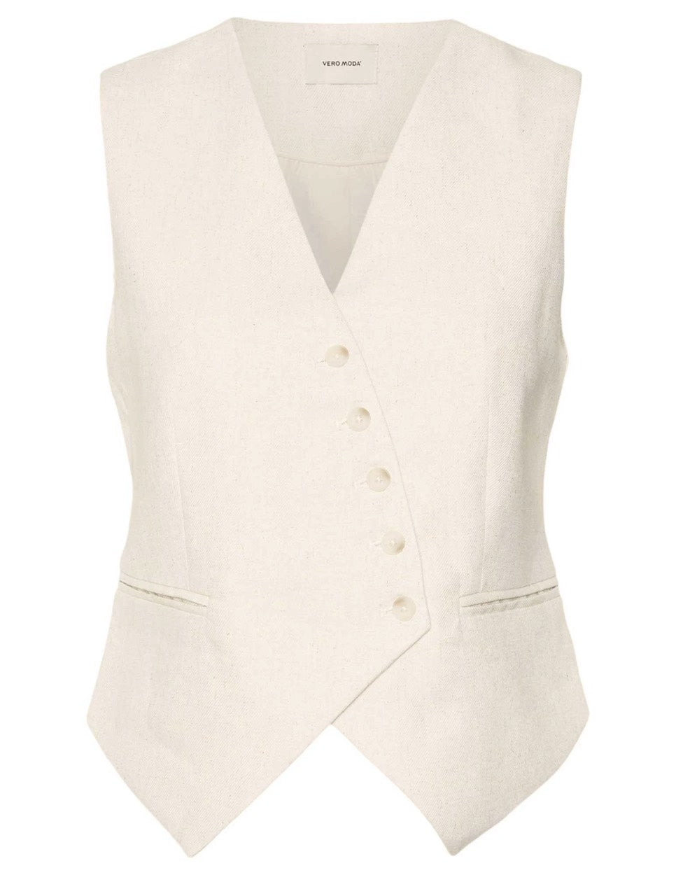 Vmflorence Sl Linen Waistcoat - Beige