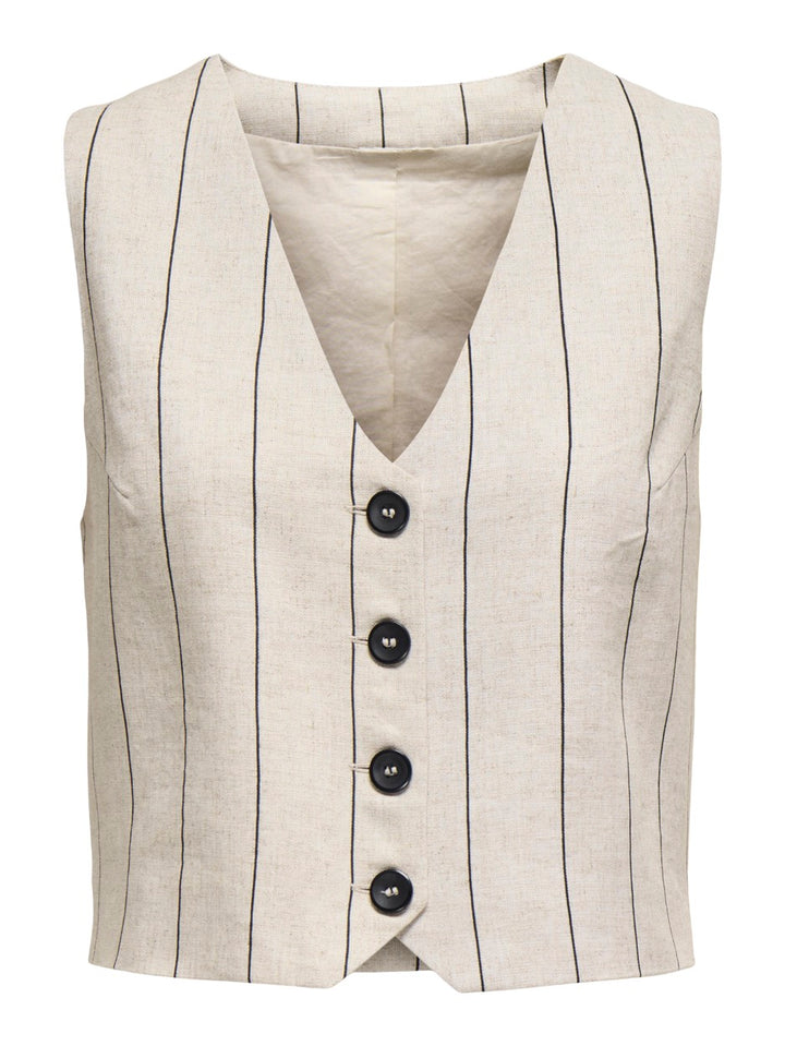 Jdymilla S/l Waistcoat Wvn - Ecru Dessin