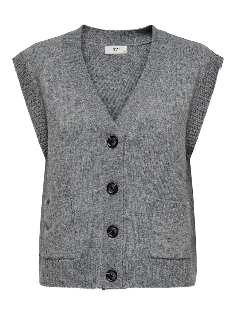 Jdysuper Life S/l V-neck Vest Knt - Grijs Melee