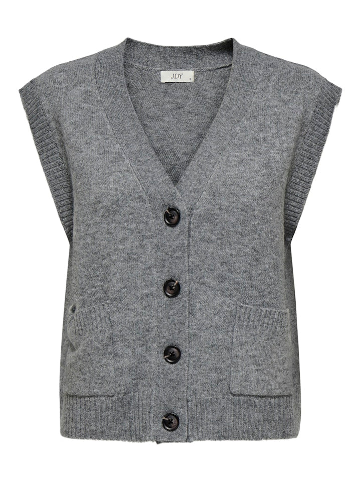 Jdysuper Life S/l V-neck Vest Knt - Grijs Melee