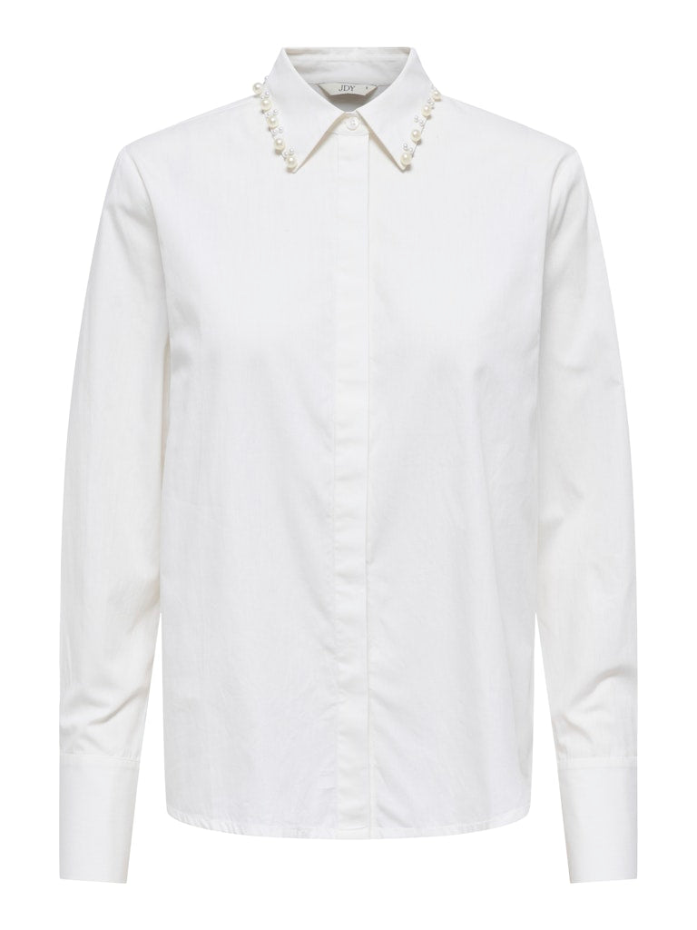 Jdylula L/s Pearl Detail Shirt Wvn - Off-white