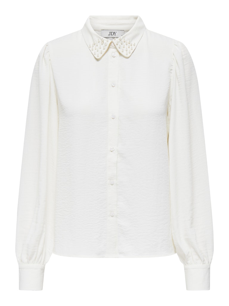 Jdyrachel Life L/s Beaded Shirt Wvn - Ecru