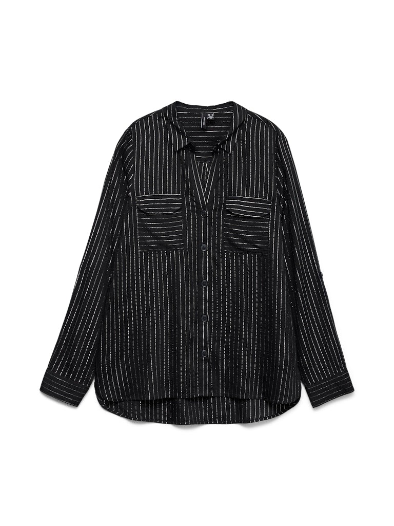 Vmbumpy Ls Glitter Shirt Wvn Ga Noos - Zwart Dessin
