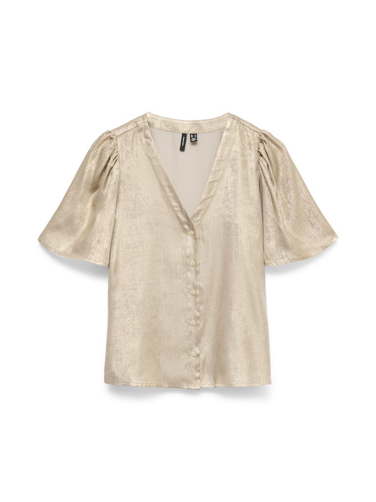 Vmamalia Ss V-neck Top Exp - Goudkleurig