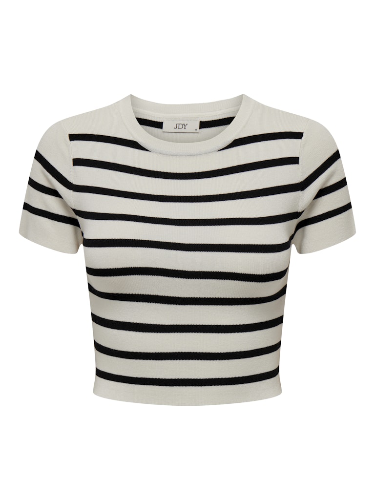 Jdycirkeline Ss Crop Top - Ecru Dessin