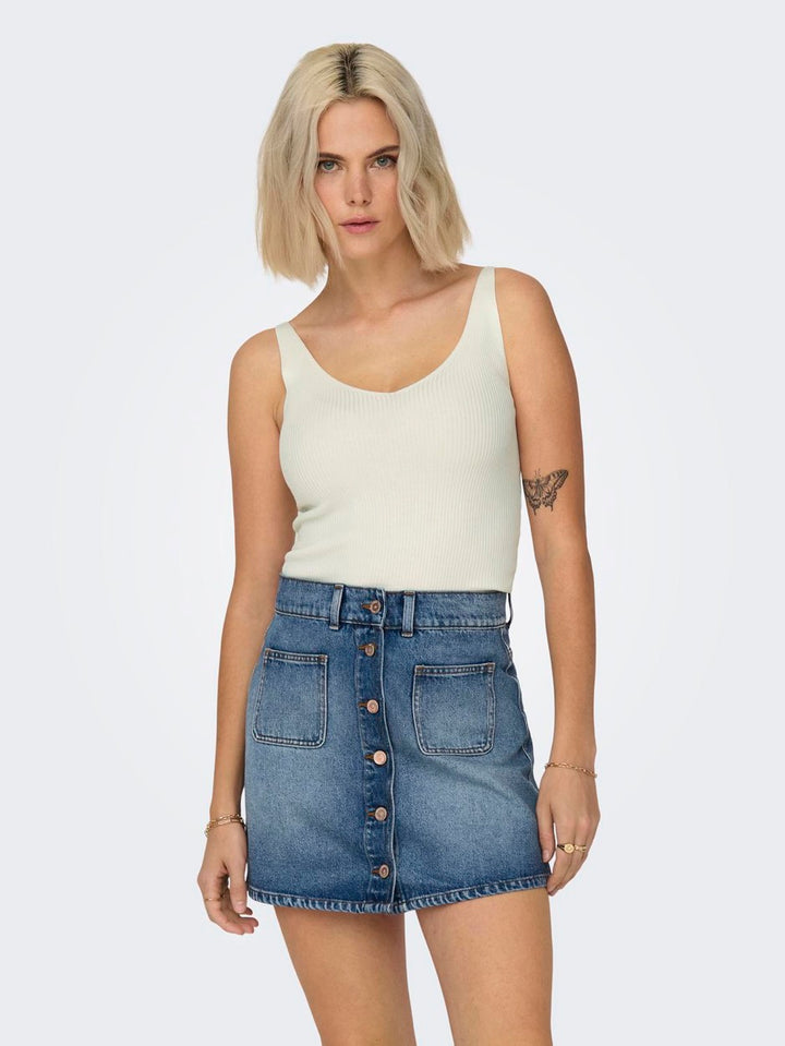 Jdynanna S/l Top Knt Noos - Off-white