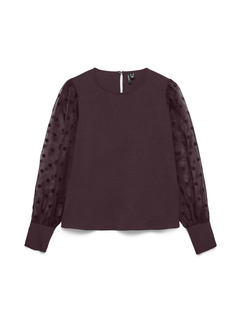 Vmalva Detail Ls Top Wvn - Bordeaux