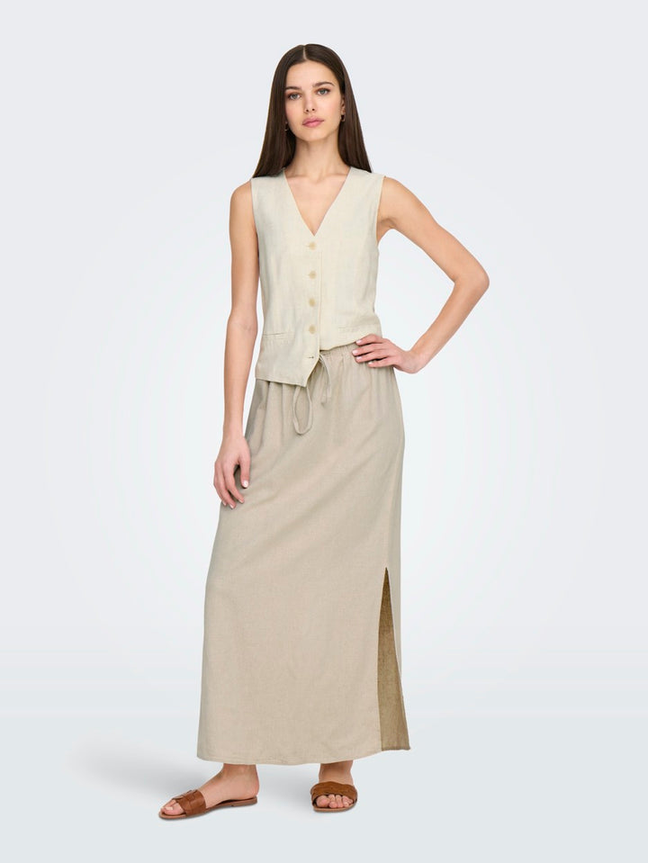 Jdysay Mw Maxi Slit Skirt Wvn Noos - Beige