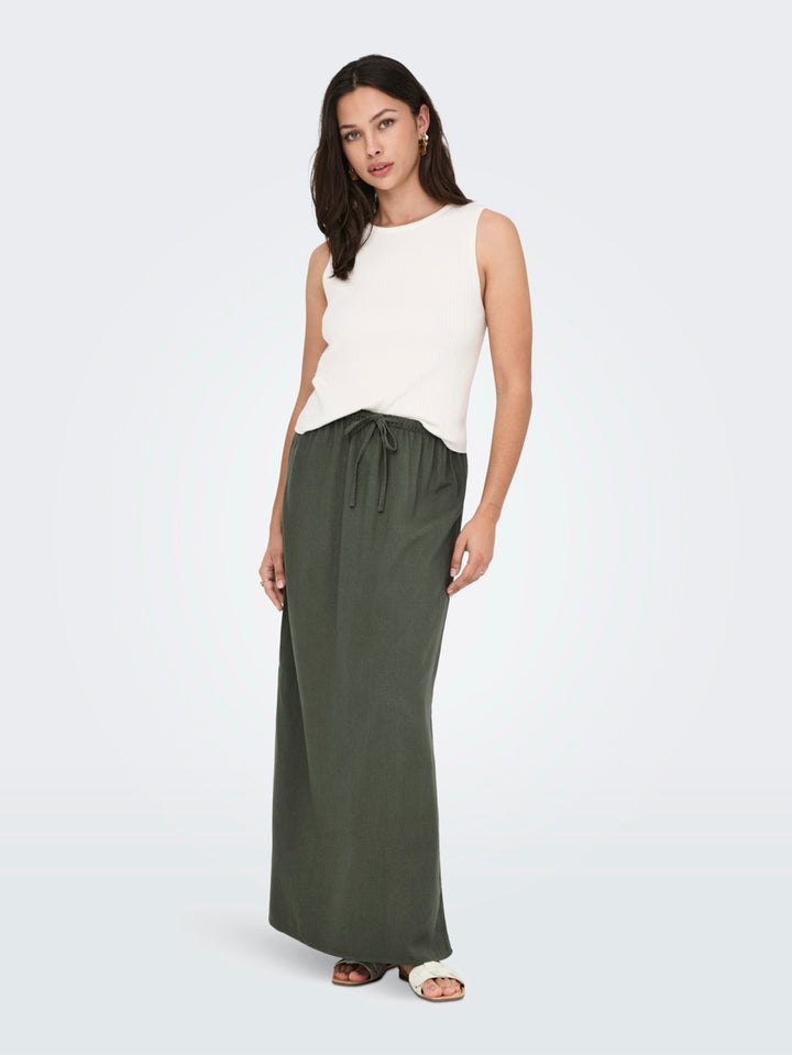 Jdysay Mw Maxi Slit Skirt Wvn Noos - Army