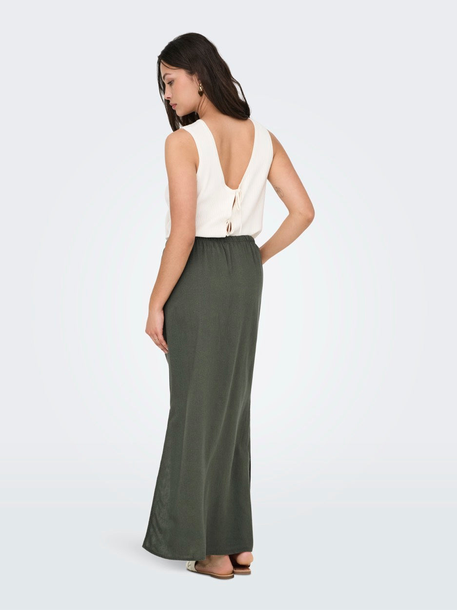 Jdysay Mw Maxi Slit Skirt Wvn Noos - Army