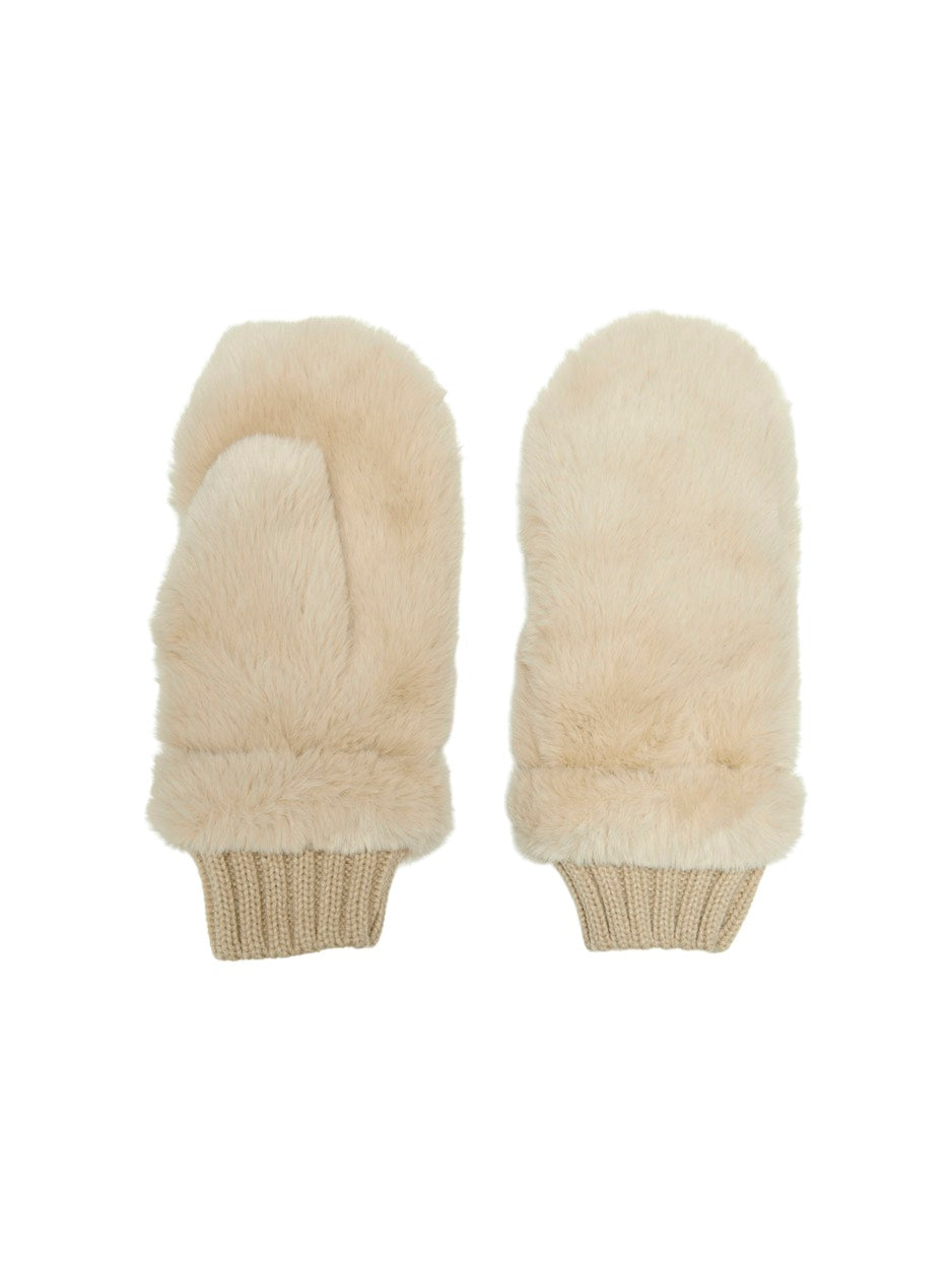 Onlwiwi New Winter Faux Fur Mittens - Zand