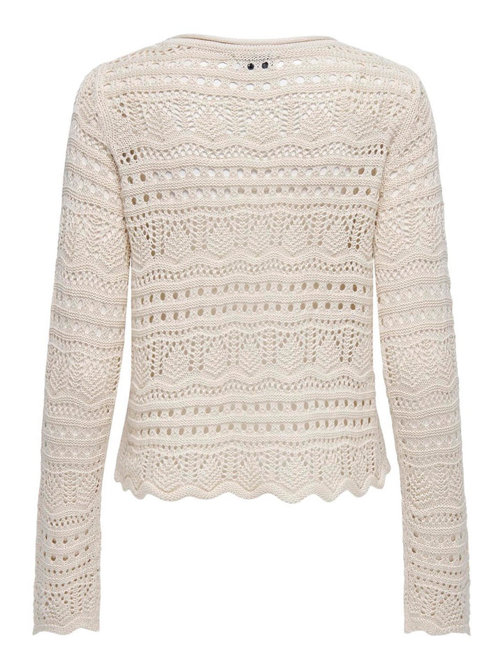 Jdysun Lay L/s Boatneck Pullov. Knt - Beige