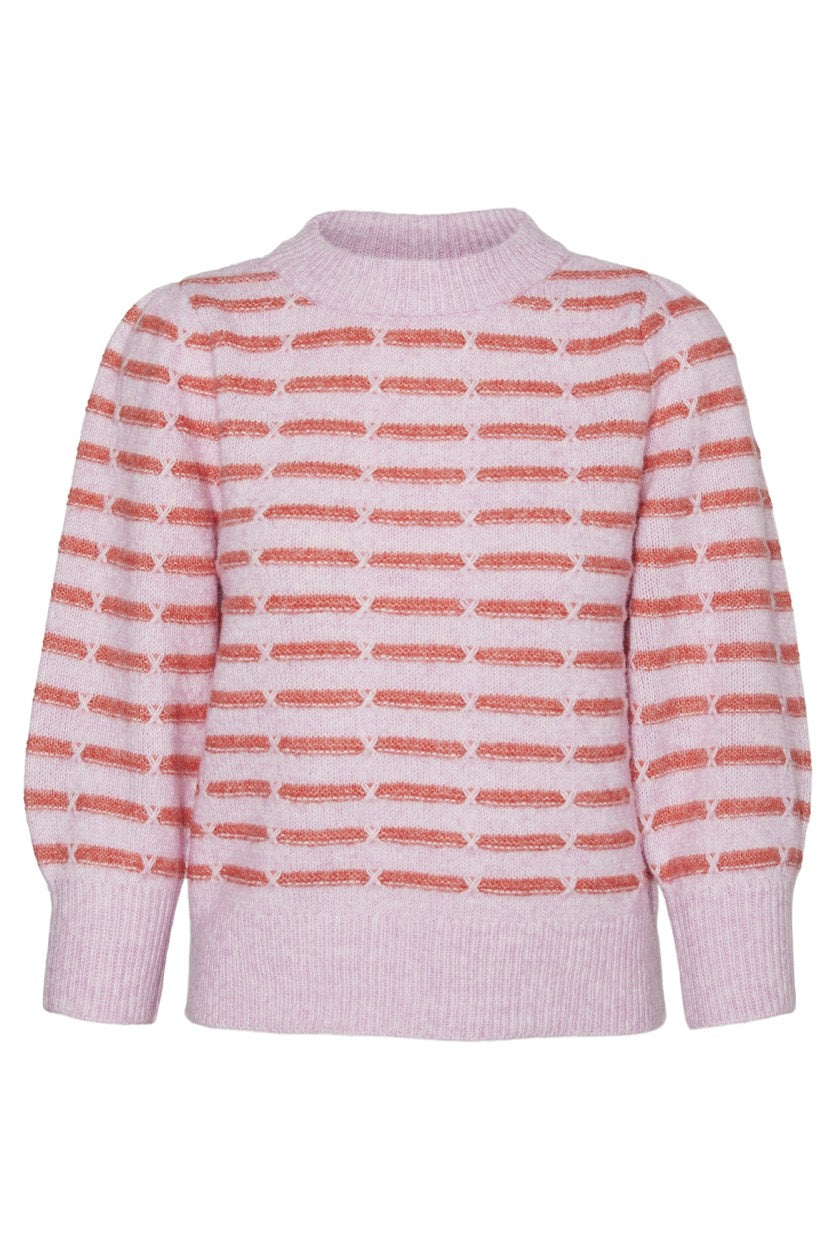 Vmcala Ls O-neck Pullover Ga Rep - Rood Dessin