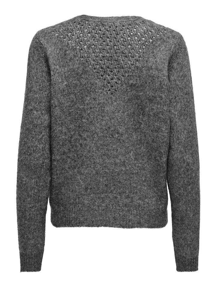 Jdysilja L/s V-neck Struc Back Pull - Grijs Dessin