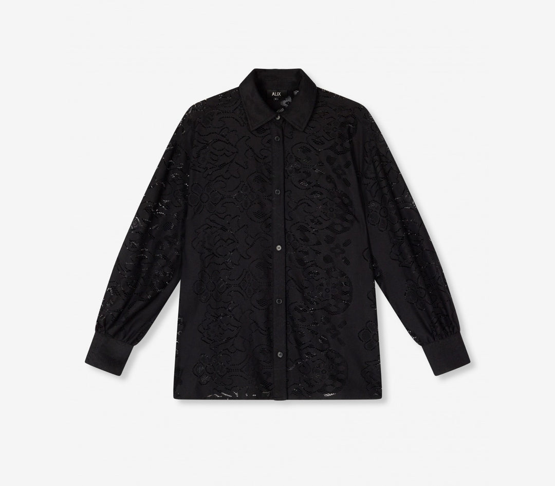 Heavy Lace Blouse - Zwart