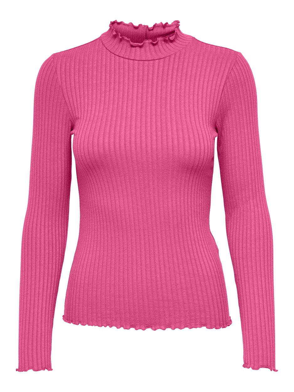 Jdyfransiska L/s Highneck Top Jrs N - Roze