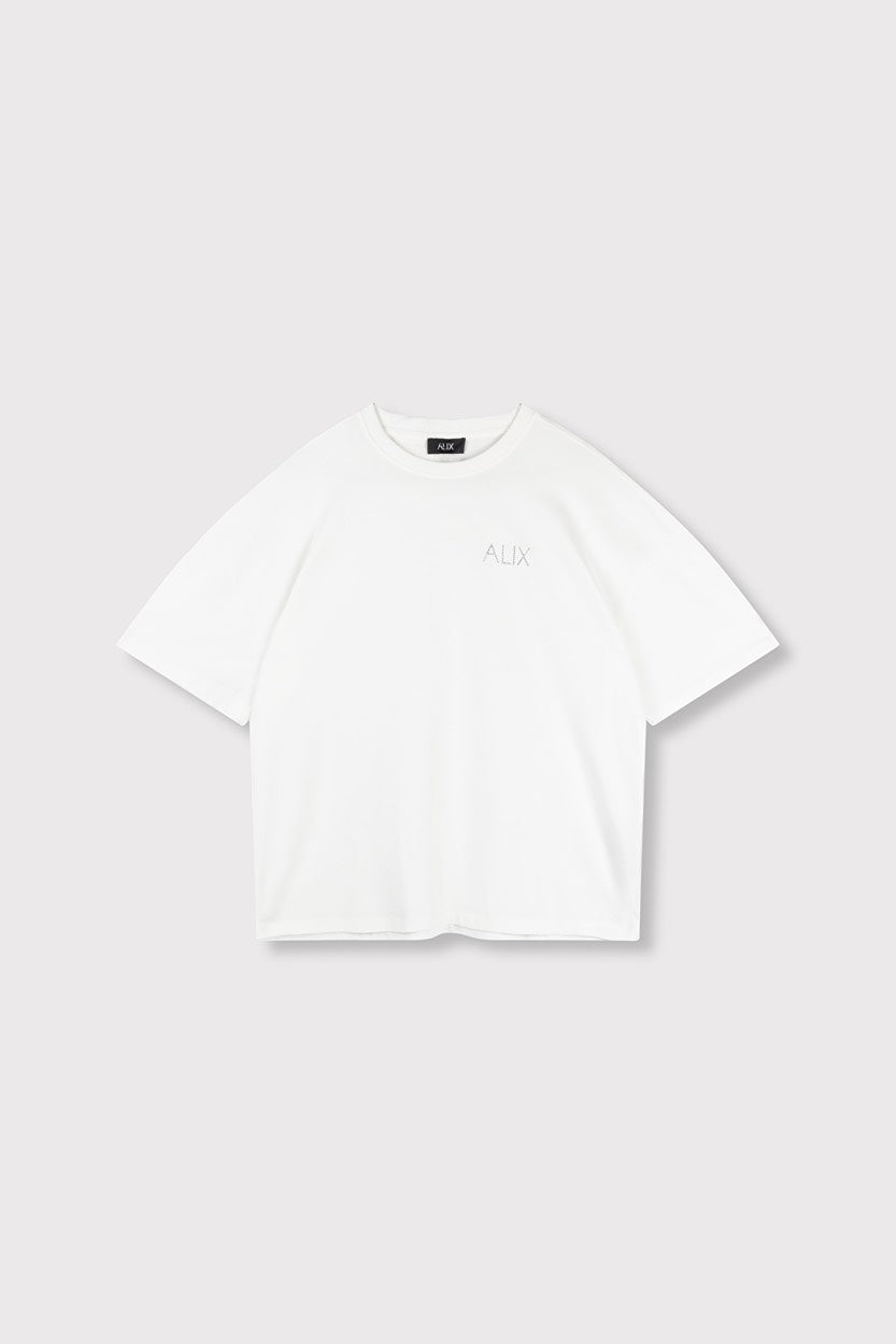 Knitted Alix Strass T-shirt - Off-white