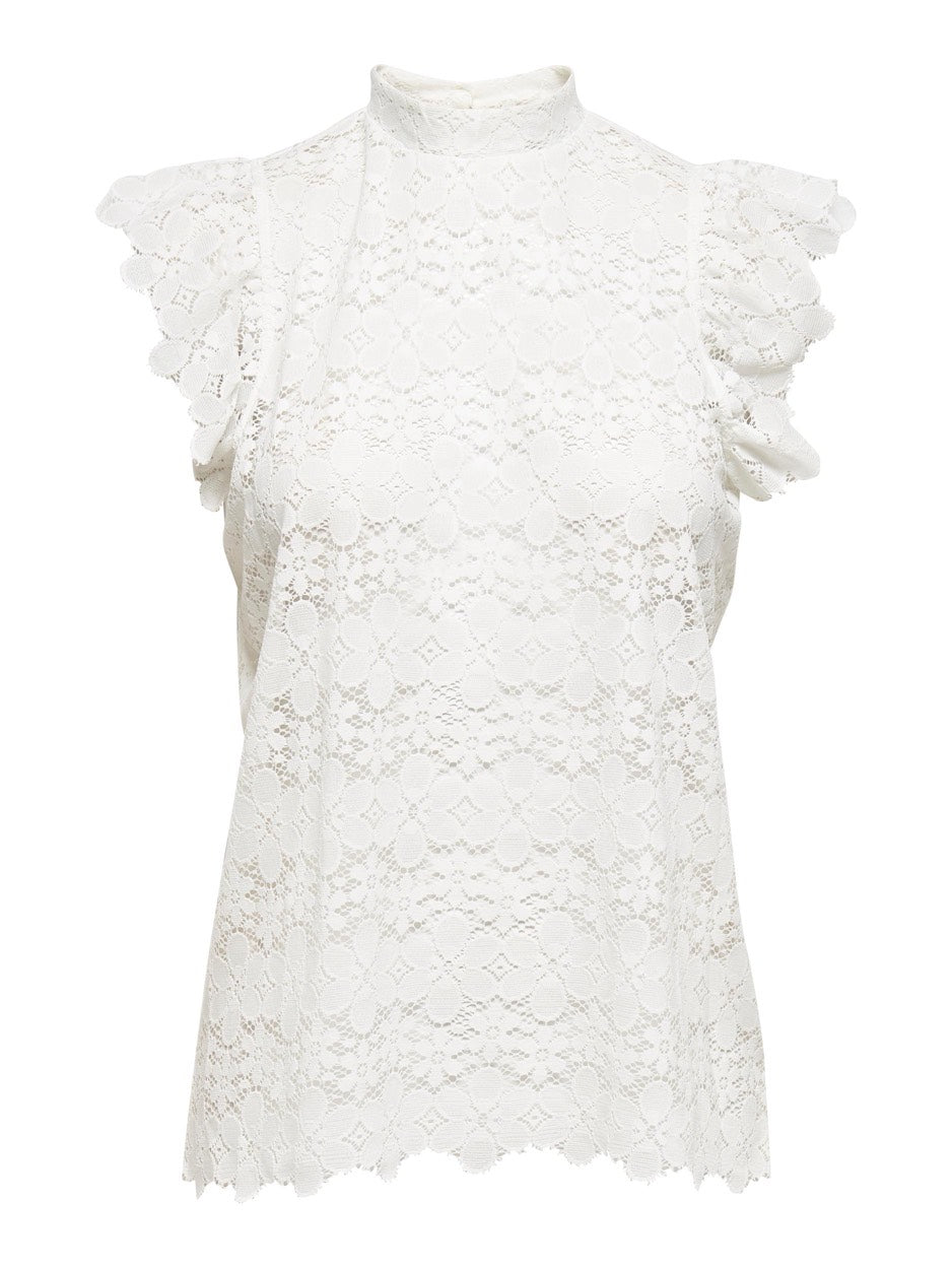 Jdyblond S/l Lace Top Jrs Noos - Off-white