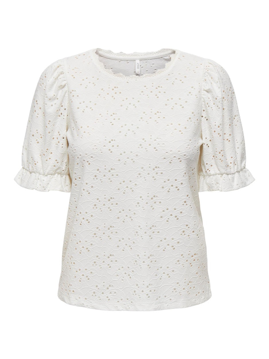 Onlnew Smilla S/s Puff Top Pri Cs J - Off-white