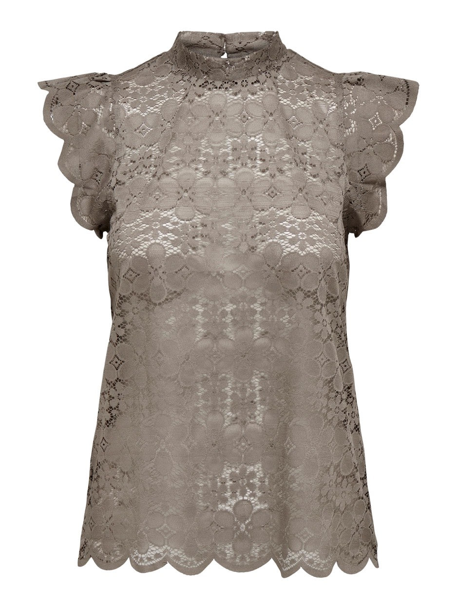 Jdyblond S/l Lace Top Jrs Noos - Taupe