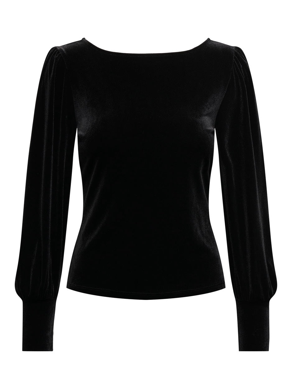 Jdysandy L/s Velvet Top Jrs - Zwart