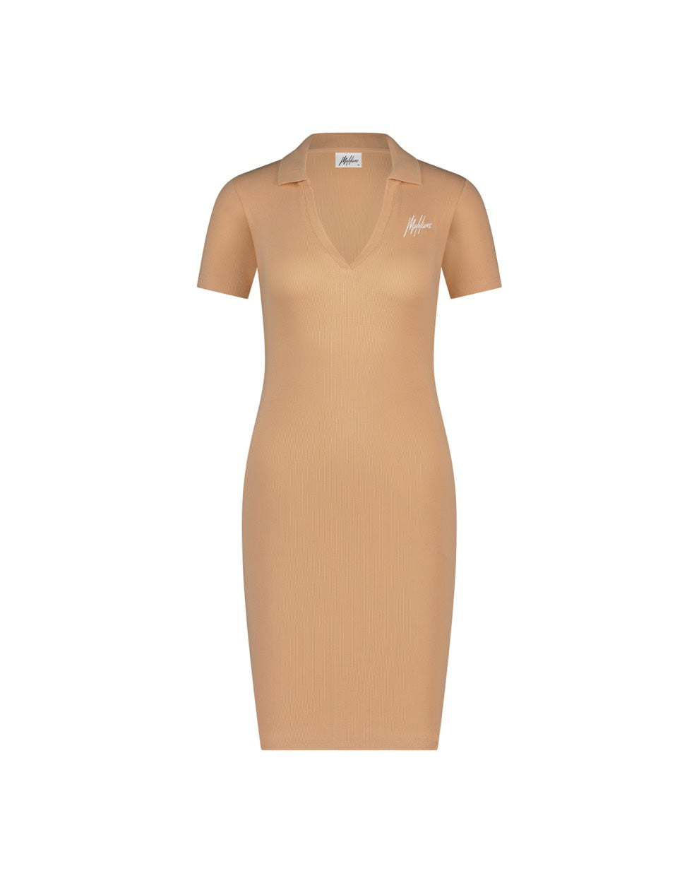 Rib Polo Dress - Zalm/peach