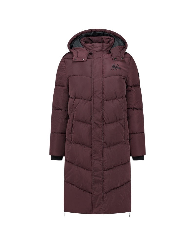 Diagonal Brand Coat - Bordeaux