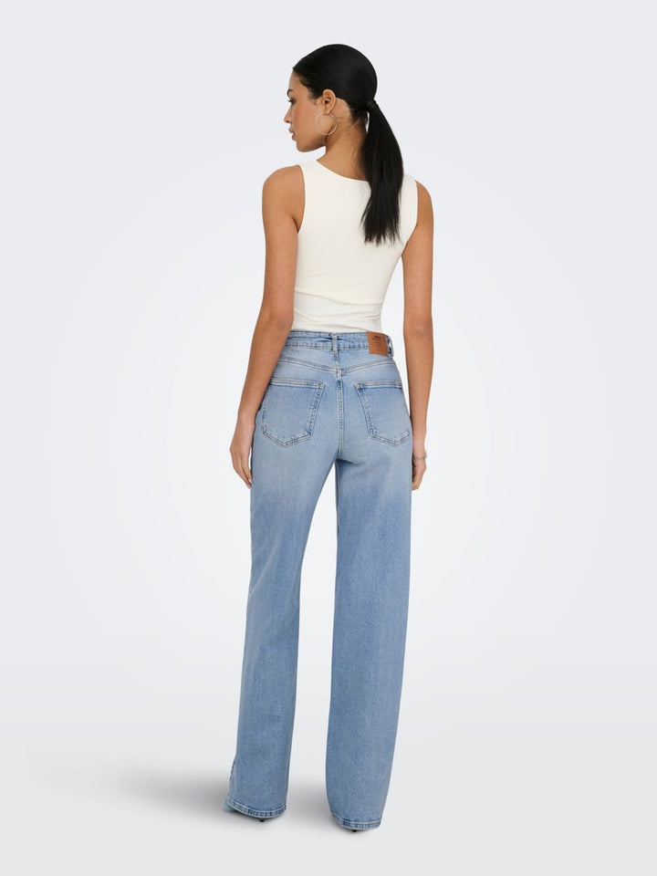 Onljuicy Life Hw Wide Leg Rea365  N - Blue Denim