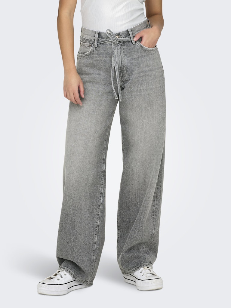 Onlgianna Mw Straight Dot757 - Grey Denim