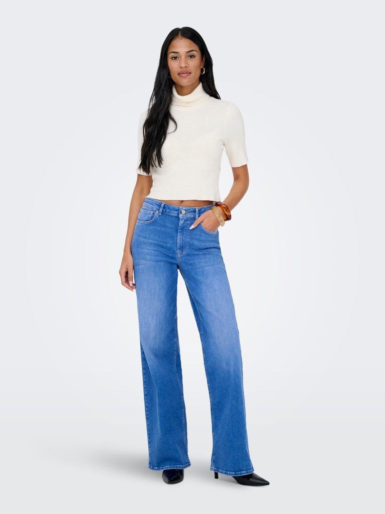 Onlmadison Blush Hw Wide Dnm Rea260 Noos - Blue Denim