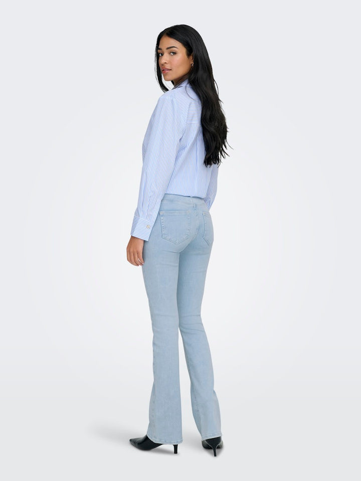 Onlblush Mid Flared Dnm Cro495 Noos - Blue Denim