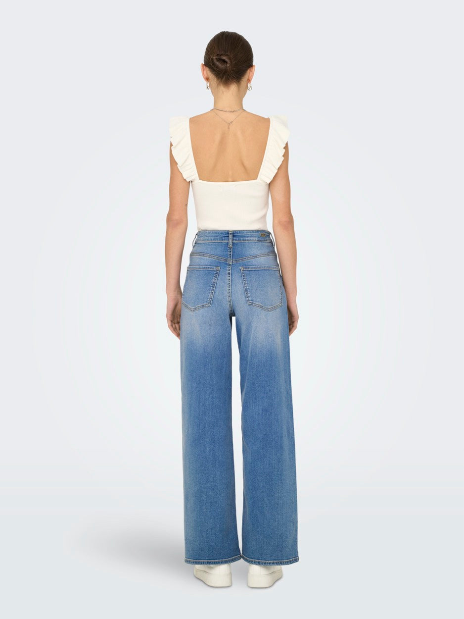 Jdyfelina-fina Hw Wide Med Blue Dnm - Blue Denim