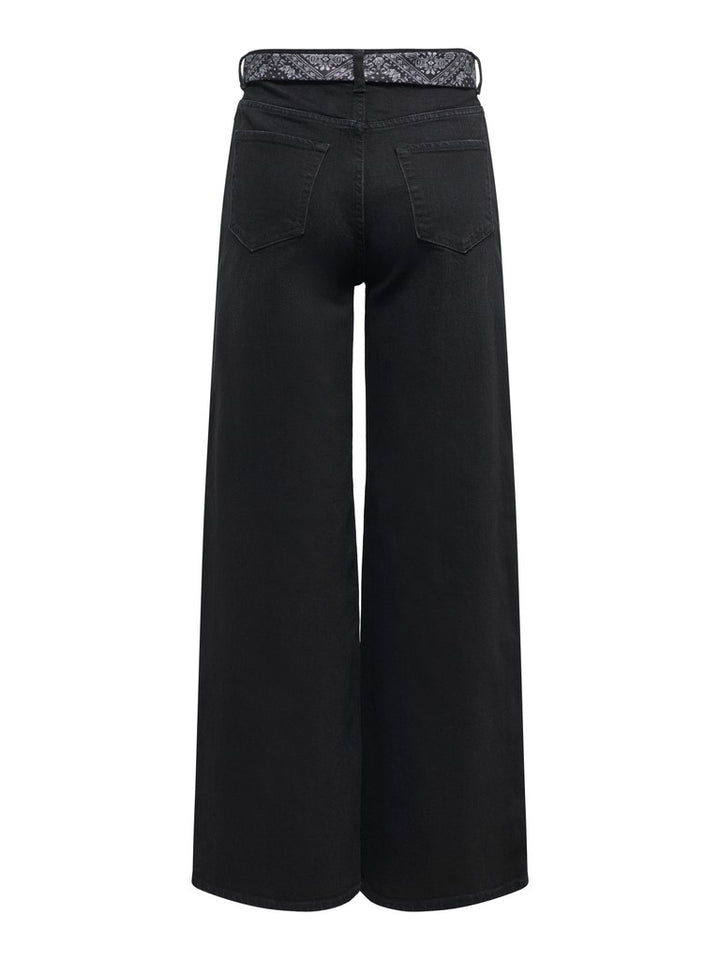 Jdyvera Hw X-wid Scarf Jeans Blk Dnm - Black Denim