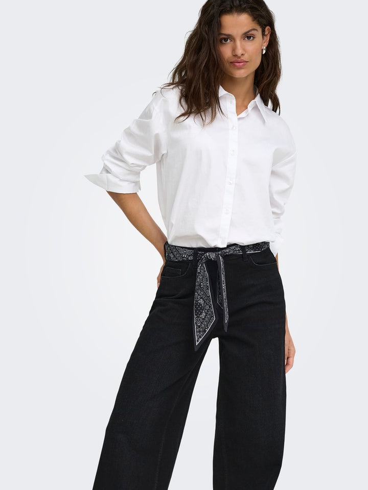 Jdyvera Hw X-wid Scarf Jeans Blk Dnm - Black Denim