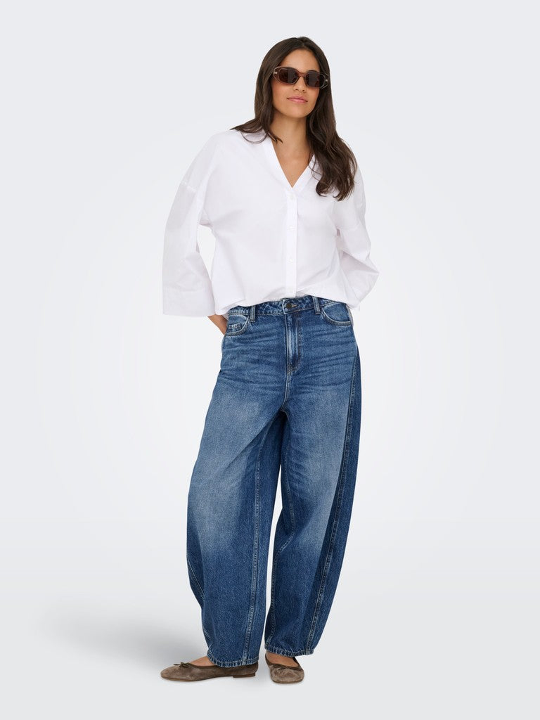 Jdysusie Mw Barrel Mb Jeans Dnm Noos - Blue Denim