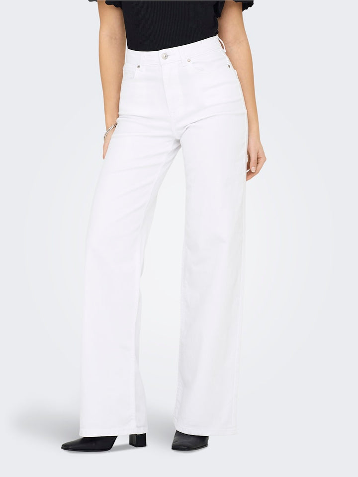 Onlmadison Blush Hw Wide Dnm Cro Noos - Wit