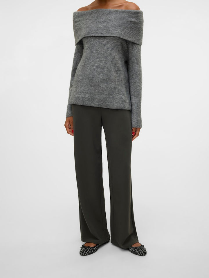 Vmberlin Zamira Mw Wide Pant Noos - Donkergroen